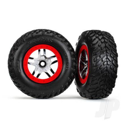 Traxxas Tyres And Wheels, Assembled Glued Sct Off-Road Racing Tyres (2 Pcs) (Front And Rear) (TRX5977)