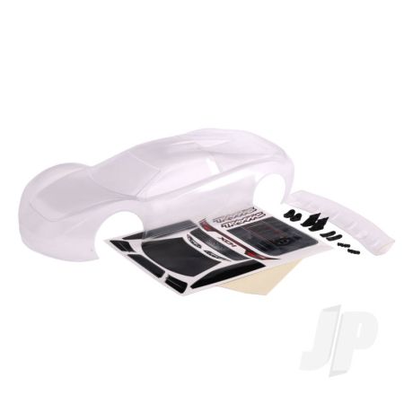 Traxxas Body, Xo-1 (Clear, Requires Painting) / Wing/ Wing Washers (Left & Right)/ Wing Mounts (2)/ Washers (2)/ 4X10Mm Bcs (4)/ 4X12Mm Bcs (4)/ Decals (TRX6413)