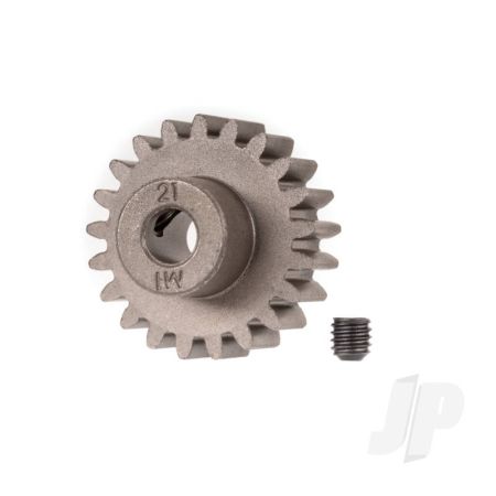 Traxxas Gear, 21-T Pinion (1.0 Metric Pitch) (Fits 5Mm Shaft)/ Set Screw (For Use Only With Steel Spur Gears) (TRX6493X)