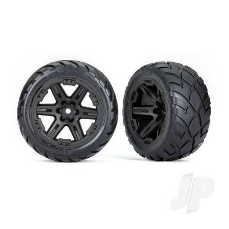 Traxxas Tyres & Wheels, Assembled, Glued (2.8') (Rxt Black Wheels, Anaconda Tyres, Foam Inserts) (4Wd Electric Front/Rear, 2Wd Electric Front Only) (2) (Tsm Rated) (TRX6775)
