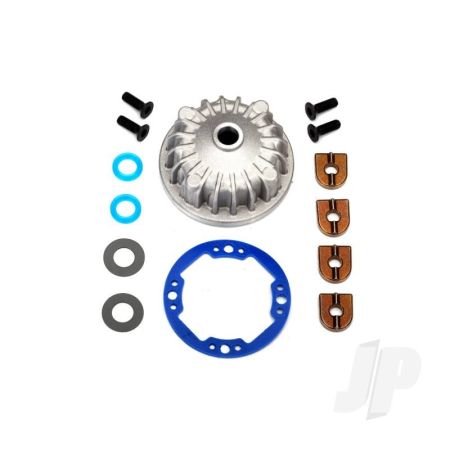 Traxxas Housing, Centre Differential (Aluminium) / X-Ring Gaskets (2 Pcs) / Ring Gear Gasket / Bushings (2 Pcs) / 5X10X0.5Mm Ptfe-Coated Washers (2 Pcs) / 2.5X8 Ccs (4 Pcs) (TRX6781)