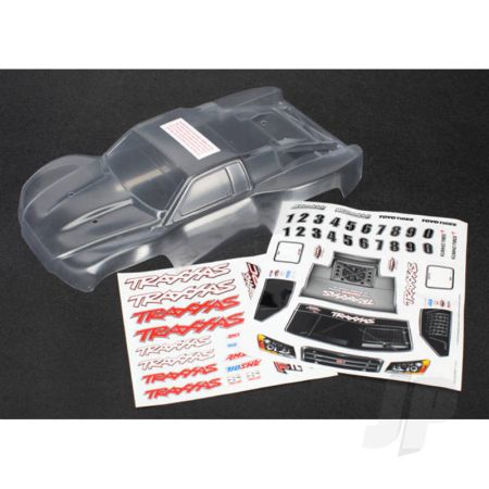 Traxxas Body, 1:16 Scale Slash (Clear, Requires Painting) / Grille, Lights Decal Sheet (TRX7012R)