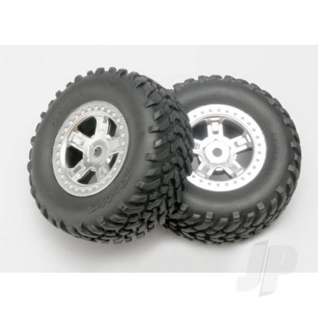 Traxxas Tyres And Wheels, Assembled Glued Sct Off-Road Racing Tyres (1 Each, Right And Left) (TRX7073)
