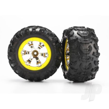 Traxxas Tyres And Wheels, Assembled Glued Canyon At Tyres (1 Left, 1 Right) (TRX7276)