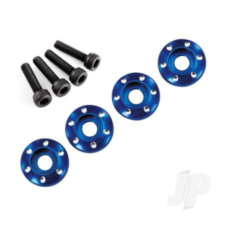 Traxxas Wheel Nut Washer, Machined Aluminium, Blue / 3X12Mm Cs (4 Pcs) (TRX7668)