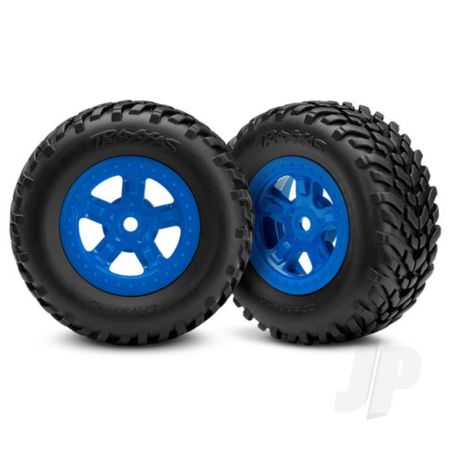 Traxxas Tyres And Wheels, Assembled Glued Sct Off-Road Racing Tyres (1 Each, Right And Left) (TRX7674)