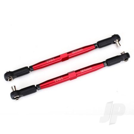 Traxxas Toe Links, X-Maxx (Tubes Red-Anodised, 7075-T6 Aluminium, Stronger Than Titanium) (157Mm) (2 Pcs) / Rod Ends, Assembled With Steel Hollow Balls (4 Pcs) / Aluminium Wrench, 10Mm (1Pc) (TRX7748R)