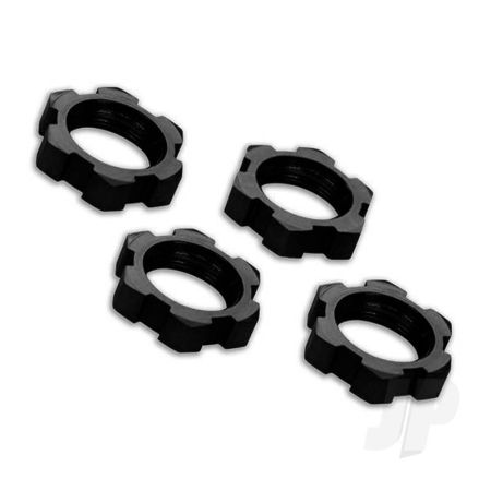 Traxxas Wheel Nuts, Splined, 17Mm, Serrated (Black-Anodised) (4 Pcs) (TRX7758A)