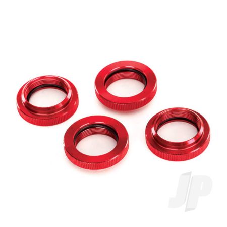 Traxxas Spring Retainer (Adjuster), Red-Anodised Aluminium, Gtx Shocks (4 Pcs) (Assembled With O-Ring) (TRX7767R)