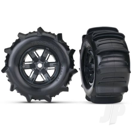 Traxxas Tyres And Wheels, Assembled Glued Maxx At Tyres (Left And Right) (2 Pcs) (TRX7773)