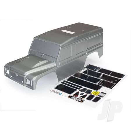Traxxas Body, Land Rover Defender, Graphite Silver (Painted) / Decals (TRX8011X)