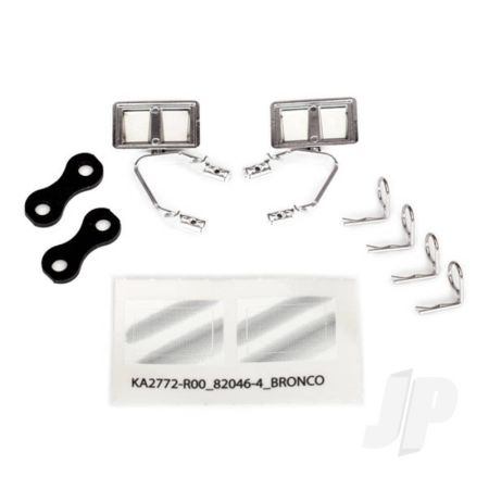 Traxxas Mirrors, Side, Chrome (Left & Right) / Retainers (2 Pcs) / Body Clips (4 Pcs) (Fits #8010 Body) (TRX8073X)