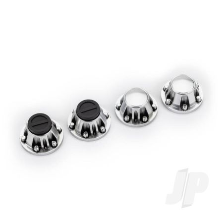 Traxxas Center Caps, Wheel (Satin Chrome) (4) (Requires #8255A Extended Thread Stub Axle) (TRX8152)