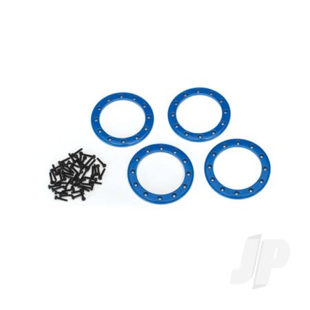Traxxas Beadlock Rings, Blue (2.2In) (Aluminium) (4 Pcs) / 2X10 Cs (48) (TRX8168X)
