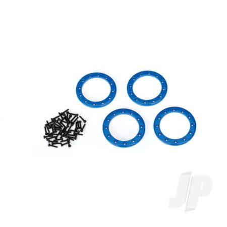 Traxxas Beadlock Rings, Blue (1.9In) (Aluminium) (4 Pcs) / 2X10 Cs (48) (TRX8169X)