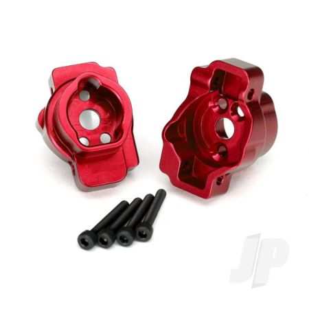 Traxxas Portal Drive Axle Mount, Rear, 6061-T6 Aluminium (Red-Anodised) (Left And Right) / 2.5X16 Cs (4 Pcs) (TRX8256R)