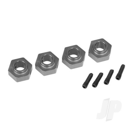 Traxxas Wheel Hubs, 12Mm Hex, 6061-T6 Aluminium (Charcoal Grey-Anodised) (4 Pcs) / Screw Pin (4 Pcs) (TRX8269A)