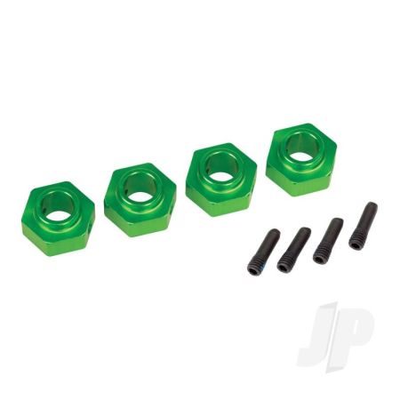 Traxxas Wheel Hubs, 12Mm Hex, 6061-T6 Aluminium (Green-Anodised) (4 Pcs) / Screw Pin (4 Pcs) (TRX8269G)