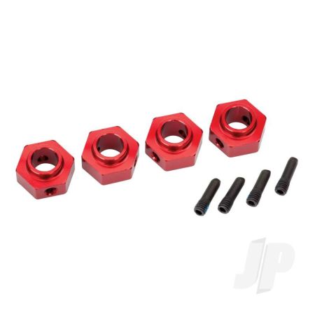 Traxxas Wheel Hubs, 12Mm Hex, 6061-T6 Aluminium (Red-Anodised) (4 Pcs) / Screw Pin (4 Pcs) (TRX8269R)