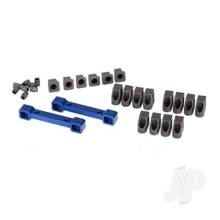 Traxxas Mounts, Suspension Arms, Aluminium (Blue-Anodised) (Front & Rear) / Hinge Pin Retainers (12 Pcs) / Inserts (6 Pcs) (TRX8334X)