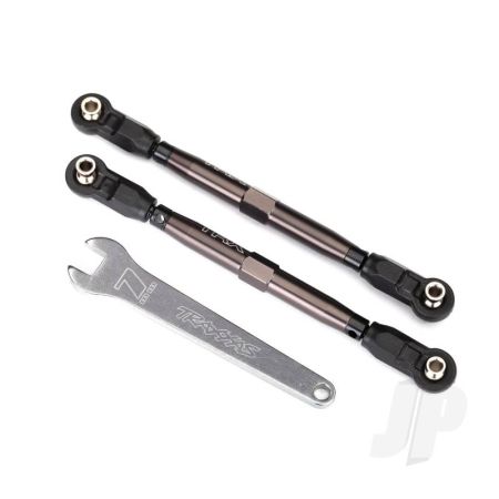 Traxxas Toe Links, Front, Unlimited Desert Racer (Tubes Dark Titanium Anodised, 7075-T6 Aluminium, Stronger Than Titanium) (102Mm) (2 Pcs) (Assembled With Rod Ends And Hollow Balls) / Aluminium Wrench, 7Mm (1Pc) (TRX8547A)