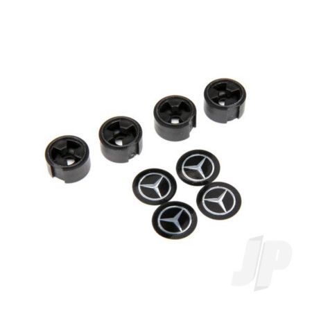Traxxas Centre Caps, Mercedes-Benz G 500 4X4 Wheel (Black) (4 Pcs) (Requires #8255A Extended Stub Axle) (TRX8873)