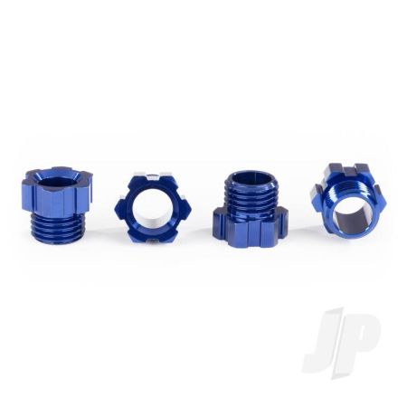 Traxxas Aluminium Stub Axle Nut, Blue (4 Pcs) (TRX8886X)
