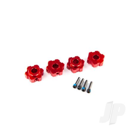 Traxxas Wheel Hubs, Hex, Aluminium (Red-Anodised) (4 Pcs) / 4X13Mm Screw Pins (4 Pcs) (TRX8956R)