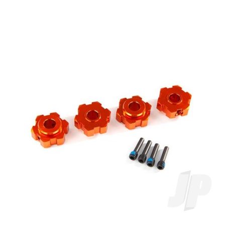 Traxxas Wheel Hubs, Hex, Aluminium (Orange-Anodised) (4 Pcs) / 4X13Mm Screw Pins (4 Pcs) (TRX8956T)