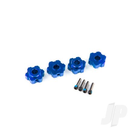 Traxxas Wheel Hubs, Hex, Aluminium (Blue-Anodised) (4 Pcs) / 4X13Mm Screw Pins (4 Pcs) (TRX8956X)