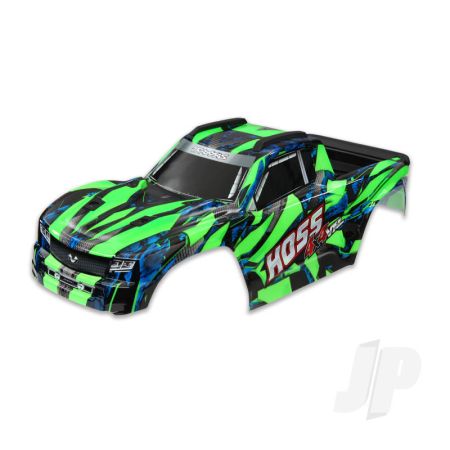 Traxxas Body, Hoss 4X4 Vxl, Green / Window, Grille, Lights Decal Sheet (Assembled With Front & Rear Body Mounts And Rear Body Support For Clipless Mounting) (TRX9011G)