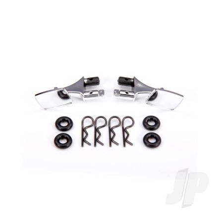 Traxxas Mirrors, Side, Chrome (Left & Right)/ O-Rings (4)/ Body Clips (4) (Fits #9111 Body) (TRX9118) Traxxas Mirrors, Side, Chrome (Left & Right)/ O-Rings (4)/ Body Clips (4) (Fits #9111 Body) (TRX9118)