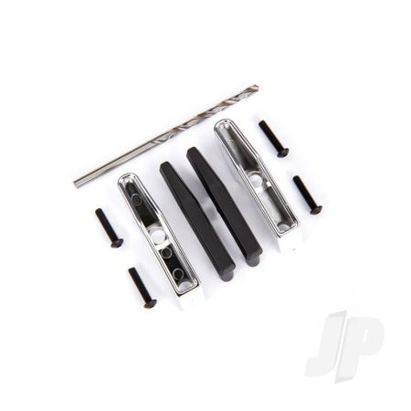 Traxxas Bumper Pads/ Bumper Guards (Chrome)/ 2.5X10 Bcs (4)/ 2.7Mm Drill Bit (Fits #9126 Or #9127 Front Bumpers) (TRX9125)