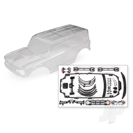 Traxxas Body, Ford Bronco (2021) (Clear, Requires Painting)/ Decals/ Window Masks (Includes Grille, Side Mirrors, Door Handles, Fender Flares, Windshield Wipers, Spare Tyre Mount, Clipless Mounting, Hardware) (Requires #8080X Inner Fenders) (TRX9211)