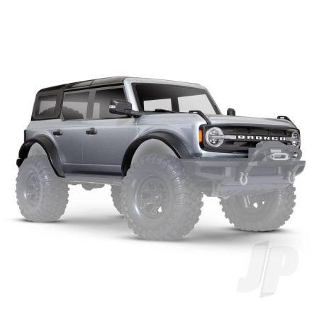 Traxxas Body, Ford Bronco (2021), Complete, Iconic Silver (Painted) (Includes Grille, Side Mirrors, Door Handles, Fender Flares, Windshield Wipers, Spare Tire Mount & Clipless Mounting) (Requires #8080X Inner Fenders) (TRX9211G)