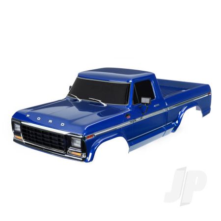 Traxxas Body, Ford F-150 (1979), Complete, Blue (Painted, Decals Applied) (Includes Grille, Side Mirrors, Door Handles, Windshield Wipers, & Clipless Mounting) (Requires #9288 Inner Fenders). Roll Bar Sold Separately (Choose Chrome 9262, Black 9262R, Or C