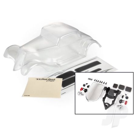 Traxxas Body, Factory Five '33 Hot Rod Coupe (Clear, Requires Painting)/ Foam Pads (Front & Rear)/ Decal Sheet (Includes Front Grille, Side Mirrors, Headlights, Tail Lights, Mounting Hardware) (TRX9333)