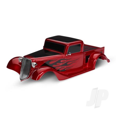 Traxxas Body, Factory Five '35 Hot Rod Truck, Complete (Red) (Painted, Decals Applied) (Includes Front Grille, Side Mirrors, Headlights, Tail Lights, Foam Pads) (TRX9335R)