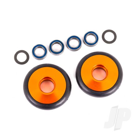 Traxxas Wheels, Wheelie Bar, 6061-T6 Aluminium (Orange-Anodised) (2)/ 5X8X2.5Mm Ball Bearings (4)/ O-Rings (2)/ 5X8X0.3Mm Tw (2) (TRX9461A)