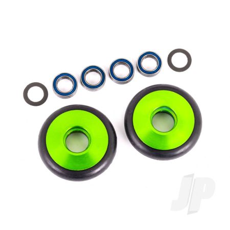 Traxxas Wheels, Wheelie Bar, 6061-T6 Aluminium (Green-Anodised) (2)/ 5X8X2.5Mm Ball Bearings (4)/ O-Rings (2)/ 5X8X0.3Mm Tw (2) (TRX9461G)