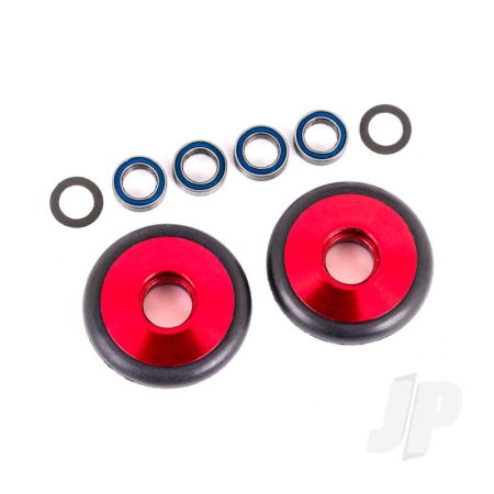 Traxxas Wheels, Wheelie Bar, 6061-T6 Aluminium (Red-Anodised) (2)/ 5X8X2.5Mm Ball Bearings (4)/ O-Rings (2)/ 5X8X0.3Mm Tw (2) (TRX9461R)