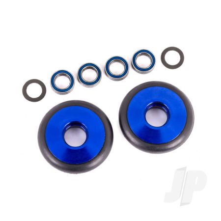 Traxxas Wheels, Wheelie Bar, 6061-T6 Aluminium (Blue-Anodised) (2)/ 5X8X2.5Mm Ball Bearings (4)/ O-Rings (2)/ 5X8X0.3Mm Tw (2) (TRX9461X)