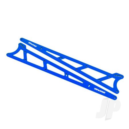 Traxxas Side Plates, Wheelie Bar, Blue (Aluminium) (2) (TRX9462X)