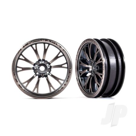 Traxxas Wheels, Weld Satin Black Chrome (Front) (2) (TRX9472A)