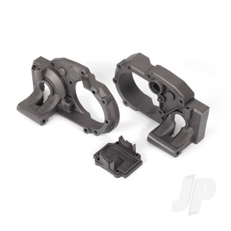 Traxxas Gearbox Halves, Left & Right/ Differential Cover (Charcoal Gray) (TRX9493)