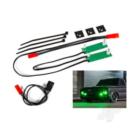 Traxxas Led Light Set, Front, Complete (Green) (Includes Light Harness, Power Harness, Zip Ties (9)) (TRX9496G)