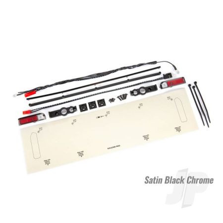 Traxxas Led Lights, Tail Lights (Red)/ Power Harness/ Tail Light Housings (Left & Right)/ Tailgate Trim (Satin Black Chrome)/ Zip Ties (3) (TRX9497A)