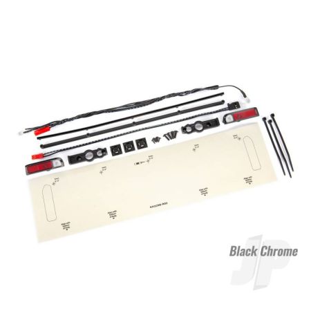 Traxxas Led Lights, Tail Lights (Red)/ Zip Ties (9)/ Tail Light Housings (Left & Right)/ Tailgate Trim (Black Chrome) (TRX9497X)