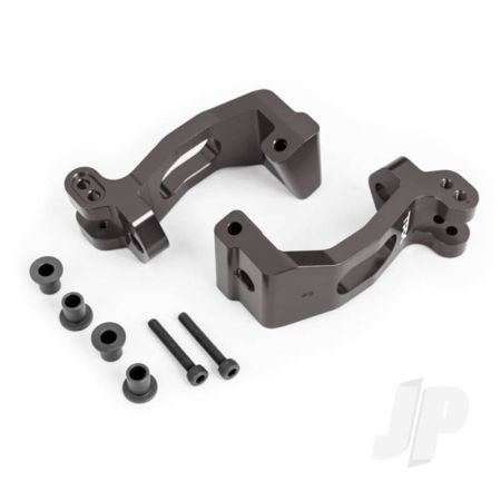 Traxxas Caster Blocks (C-Hubs), 6061-T6 Aluminium (Dark Titanium-Anodised), Left & Right/ Kingpin Bushings (4) (TRX9532A)