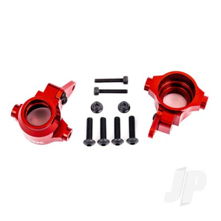 Traxxas Steering Blocks, 6061-T6 Aluminium (Red-Anodised), Left & Right)/ Steering Block Arms (2) (TRX9635R)